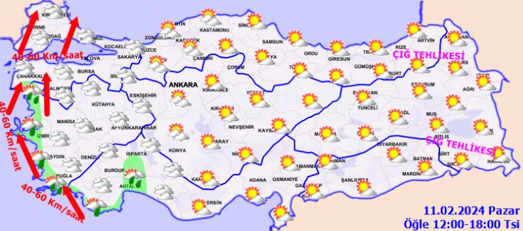 Batıda sağanak, doğuda çığ tehlikesi